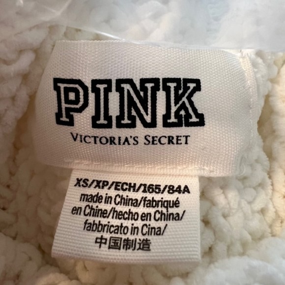 PINK Womens White Mock Neck White Ribbed Hem Open Knit Oversized Sweater Size XS - Picture 9 of 9